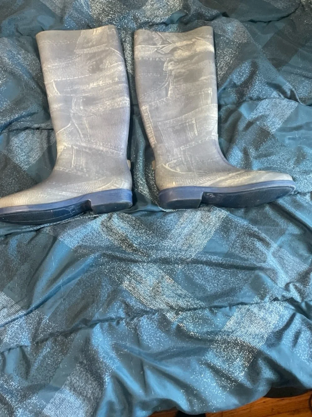 TOP Moda Gray Tall Rubber Rain Boots